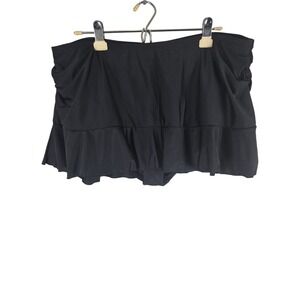Sol Borne Swim Skort 2x Womens Plus Size Black Pull On Beach‎ Swimwear Bottoms